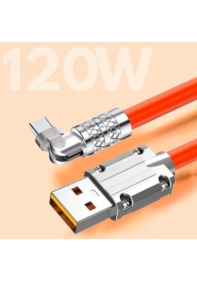 A6015 Usb To Type C Hızlı Şarj Data Kablosu Çevirici Dönüştürücü Adaptör 180 Döner 120w - 1m X 2 Adet