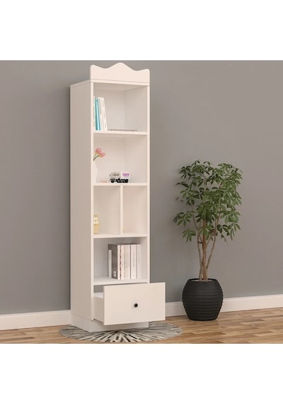Ece Elite Kitaplık Mdf Beyaz Ece Elite Kitaplık Mdf Beyaz