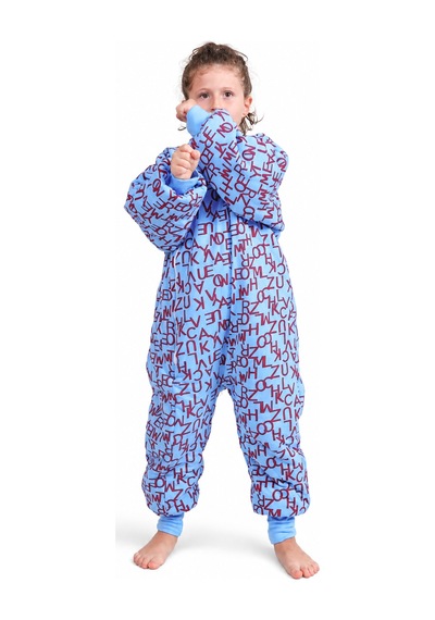 Babyhola 2.5 Tog Yorgan Gerektirmeyen Kalın Elyaf Dolgulu Çocuk Uyku Tulumu Pamuk Astarlı Unisex 6020 Saks