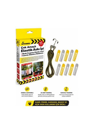 Automix Kamp / Piknik İçin Askılı Esnek Gergi Lastiği