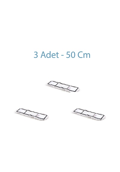 Ekol Yedek Nemli Mop Paspas Başlığı Beyaz 3 Adet 50 CM