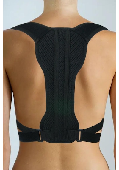 Yeni Nesil Kamburluk Önleyici Sırt Dik Duruş Korsesi Unisex Siyah Medikal Korse Ortopedik