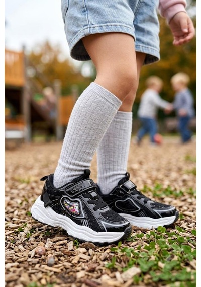 Fort Sımba Cool Rahat Hafif Anatomik Spor Sneaker Kız Çocuk Ayakkabı Siyah