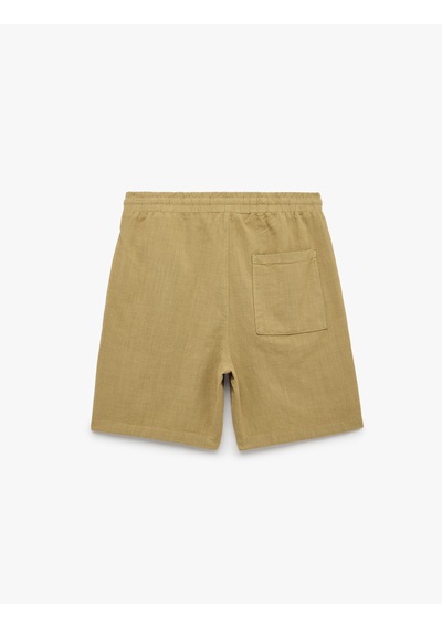 Koton Regular Fit Cepli Pamuklu Beli Bağcıklı Şort Deve Tüyü 6sam40121hw Taba