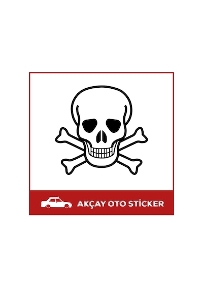 Kuru Kafa Sticker Ölüm Tehlikesi Sticker Araba Uyarı Sticker