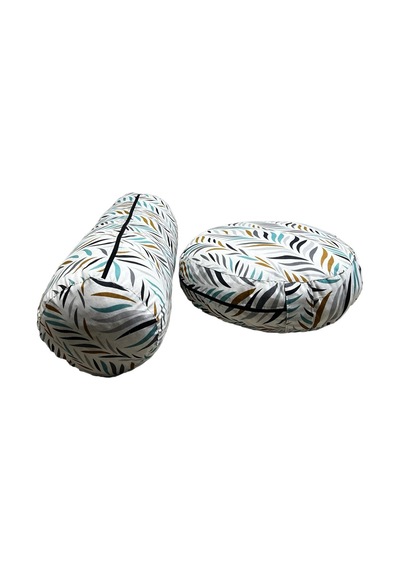 Remege Damla Desen Meditasyon Minderi Bolster Minderi İkili Set Turkuaz