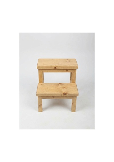 Ahşap 2 Basamaklı Tabure Merdiven - Çok Amaçlı Mutfak Ve Çocuk Taburesi - Ahşap Basamak 40x40 Cm Bej - 936653309 Bej