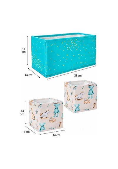 Baby 3 Lü Bebek Organizer Seti Çekmece İçi Düzenleyici Ve Bez Saklama Sepeti & Bez, Kıyafet Ve Bakım Ürünleri İçin Kumaş Organizer Çok Renkli - 930645301 Çok Renkli