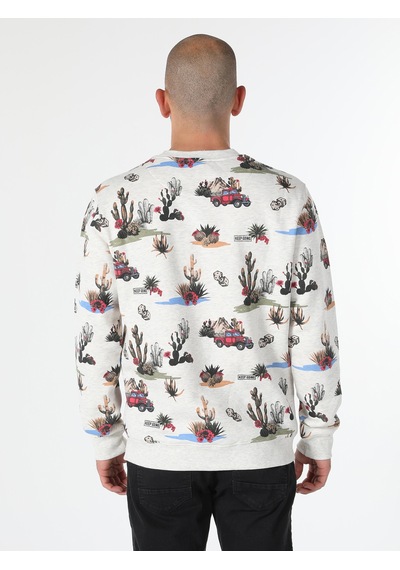 Colin's Regular Fit Baskılı Beyaz Erkek Sweatshirt CL1061632_Q1.V1_SNM