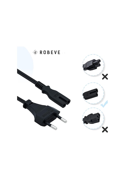 Lexroo Ps3 / Ps4 / Ps5 / Xbox Series S-x Uyumlu Güç Kablosu 1.5 Metre 2pin Güç Kablosu Projeksiyon Standart