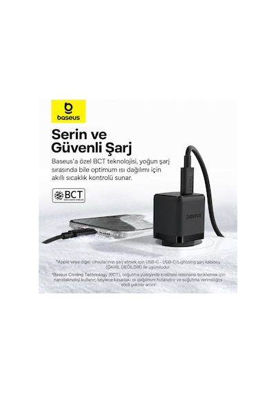Palm 1c 30w Pd 3.0 Usb-c Hızlı Şarj Adaptörü Ve Type-c Kablo Siyah