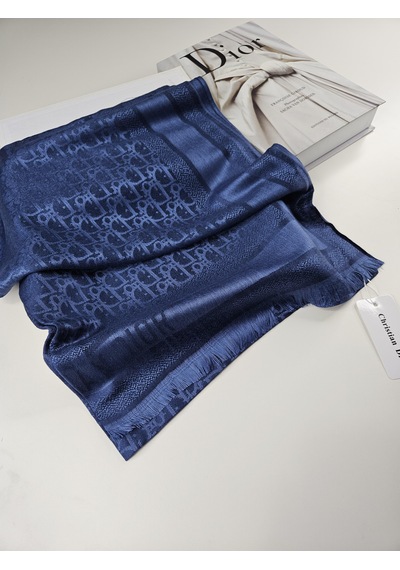 Cd Desen Kaşmir İpek Şal Silk Scarfs Hijab İthal Ürün Lacivert