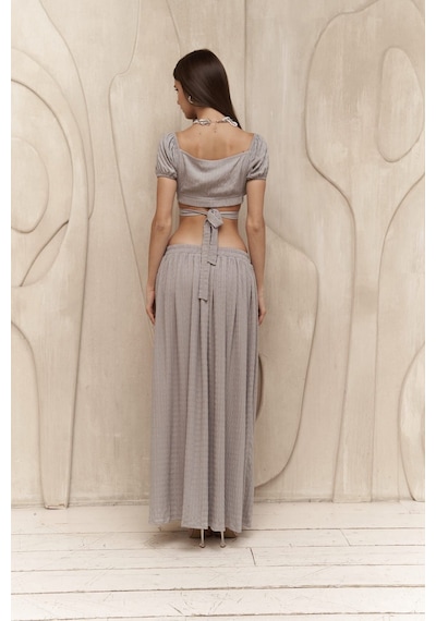 Mai Collection Mai Studios Co. Indriya Gri Crop Etek Takım Gri