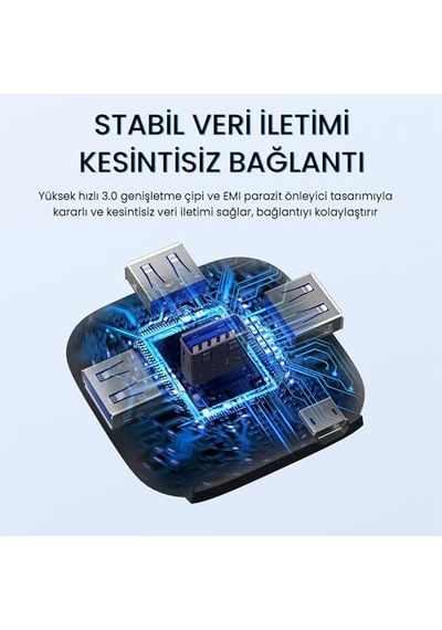 4 Port Usb 3.0 Çoklayıcı Hub Siyah