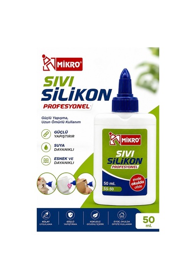 Sıvı Silikon Yapıştırıcı 50 Ml 1 Adet Mikro Silikon Yapıştırıcı Sıvı 50 Gr Plastik Cam Mermer Kağıt Karton Tahta Köpük