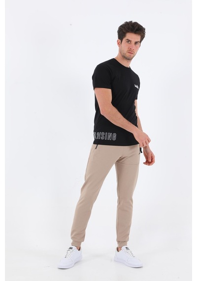 Maraton Sportswear Slimfit Erkek Ribana Paça Basic Açık Vizon Pantolon 19428-açık Vizon Açık Vizon