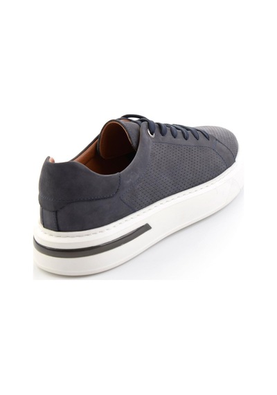 Lacivert Hakiki Deri Erkek Sneaker E01396200701 Lacivert