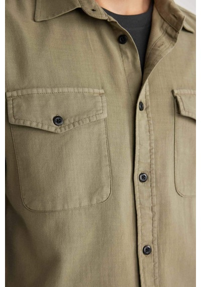 DeFacto Regular Fit Polo Yaka Basic Düz Pamuklu Uzun Kollu Gömlek B2654AX23AUKH470 DeFacto Regular Fit Polo Yaka Basic Düz Pamuklu Uzun Kollu Gömlek B2654AX23AUKH470