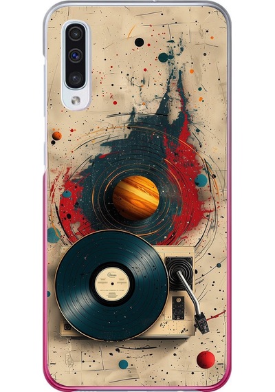 Samsung Galaxy A50 Uyumlu Plak Gezegeni Baskılı Silikon Kılıf Renkli