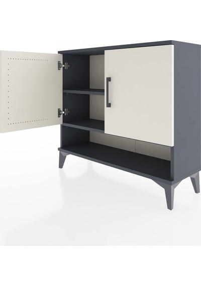 Arges Şifonyer 2 Raflı 2 Kapaklı 88x30x80 Antrasit-aytaşı Antrasit