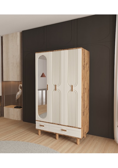 Venüs 3 Kapaklı Çekmeceli Gardırop - Tamamı Mdf Aytaşı Venüs 3 Kapaklı Çekmeceli Gardırop - Tamamı Mdf Aytaşı