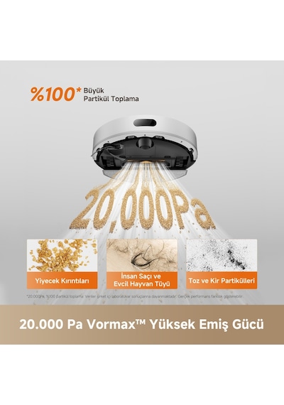 Dreame F20 20.000Pa Emiş Gücü Robot Süpürge Beyaz