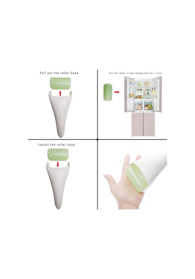 3'ü 1 Arada Ficial Face Ice Jade Roller Ve Gua Sha Aleti, %100 Doğal Gerçek Yeşim Kırışıklık Önleyici Yüz Gö