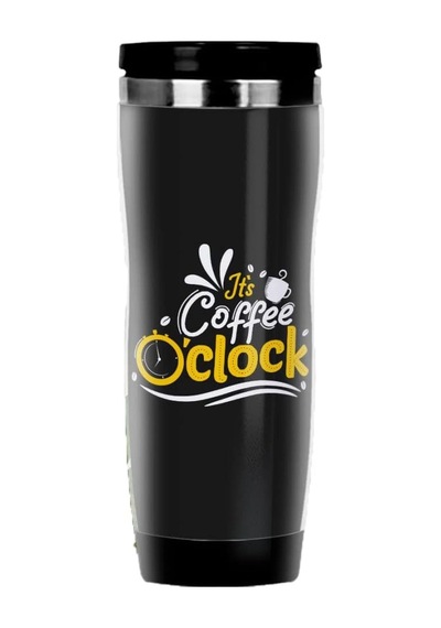 Coffee Tasarımlı Çelik Termos Bardak Açık Beyaz