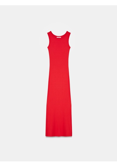 Dilvin 91652 Fitilli Midi Elbise-kırmızı