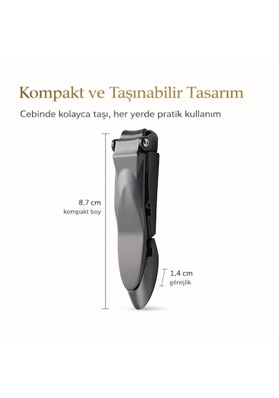 Kutulu Profesyonel Paslanmaz Çelik Tırnak Makası Kalın Tırnaklar İçin Güçlü Kesim + Törpü Hediyeli