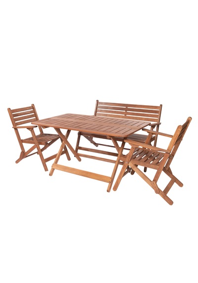 Modermo 4-6 Kişilik Geniş Katlanır Ahşap Bahçe Seti - 135x80cm. Grup D