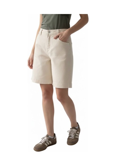 High Waist Kadın Kapri Ekru
