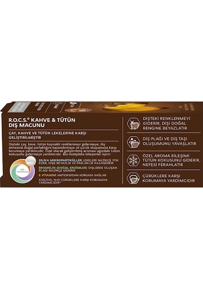 R.o.c.s. Kahve & Tütün Lekelere Karşı Diş Macunu 60ml