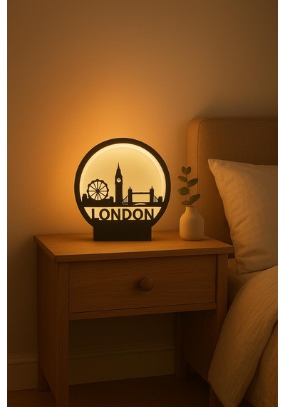 Printlab3d-london Glow Gece Lambas Beyaz - Siyah