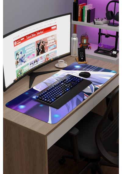 Plastic Memories Kaymaz Dikişli Kauçuk Oyuncu Mousepad V4 - 90x40 Xxl Gaming Mouse Pad Fare Altlığı