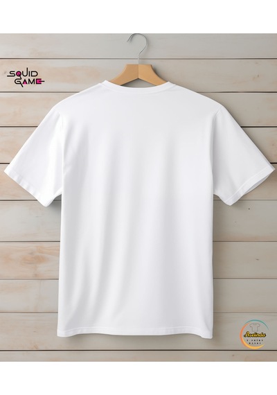 Aselinda Squid Game Yazı Baskılı Bisiklet Yaka Beyaz Tişört/t-shirt- Tek Adet Fiyatıdır Beyaz