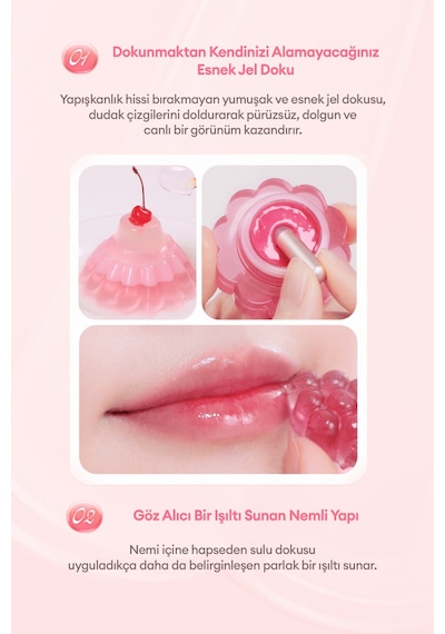 Esnek Jel Dokulu, Nemlendirici, Parlak Bitişli Ruj & Allık Dasıque Chewing Glow Pot 08 Cinnamon Jam