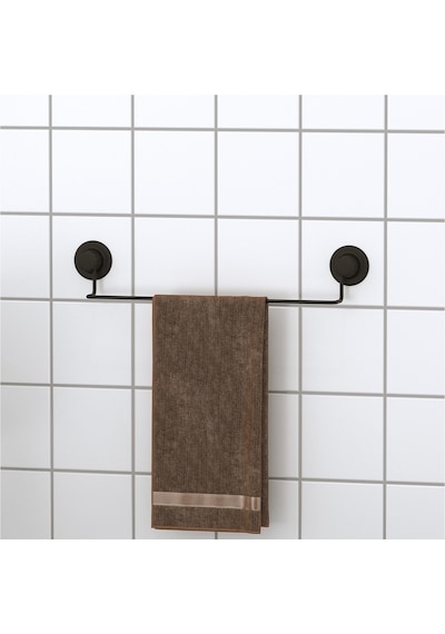 Vakumlu Krom Kaplama Banyo Tuvalet Havlu Askısı Siyah Çok Renkli