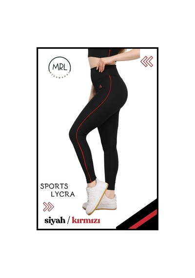 Missmaral Kadın Yüksek Bel Toparlayıcı Spor Tayt Siyah / Kırmızı Şerit Detaylı Lycralı Dalgıç 1041 Siyah Kırmızı Missmaral Kadın Yüksek Bel Toparlayıcı Spor Tayt Siyah / Kırmızı Şerit Detaylı Lycralı Dalgıç 1041 Siyah Kırmızı