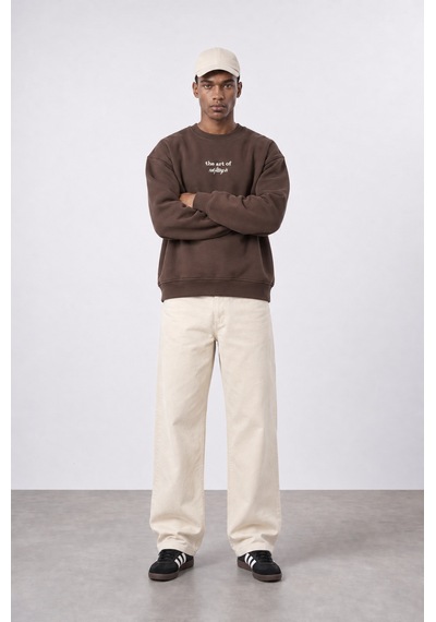 Respire Erkek The Art Of Patch Detaylı Oversize Sweatshirt Kahve