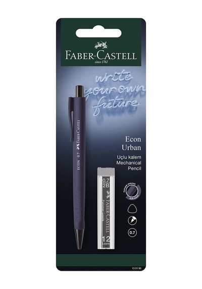 Faber Castell Econ Rubberized Versatil Kalem + 0.7 Uç - 8 Adet Tarı