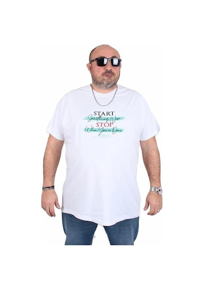 Starbattal Erkek Büyük Beden Sıfır Yaka Tişört Start Stop 25178 Beyaz Beyaz Starbattal Erkek Büyük Beden Sıfır Yaka Tişört Start Stop 25178 Beyaz Beyaz