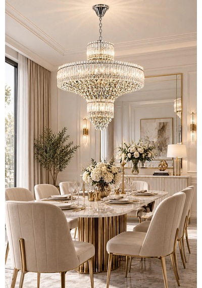 Modern Premium Ayarlanabilir Yükseklik Avize Lüks Salon Avizesi 18 Kollu E14 Duyulu Diğer