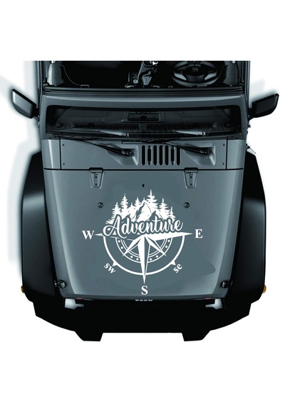 Pusula Ve Macera Sticker - Adventure 4x4 Off Road Pickup Sticker - Araba Oto Karavan Sticker - 00302 60x52 Cm