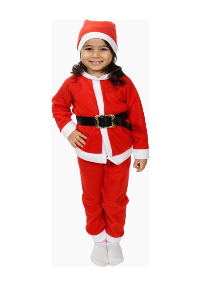 Pazarız Bebelop Erkek Kız Çocuk Noel Kostümü Yılbaşı Kostümü Kırmızı