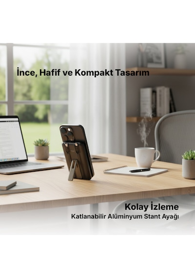 Recharger M 5.000mah Magsafe Uyumlu Pd 20w Lightning Ve Usb-c Dahili Kablolu Stantlı 2bb236s Renkli