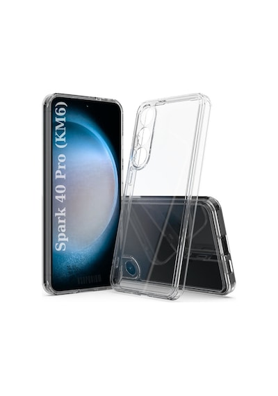 Tecno Spark 40 Pro Km6 Uyumlu Silikon Kılıf - Darbe Emici Kamera Korumalı Esnek Kapak - Şeffaf Şeffaf
