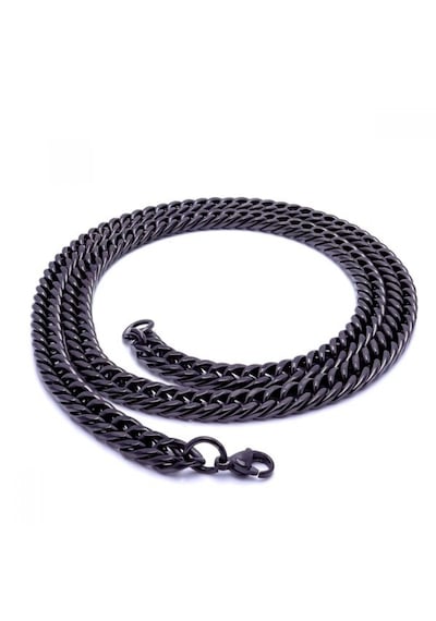 Erkek Balık Sırtı Çelik Erkek Kolye 1,6mm X 4mm 9183 Siyah