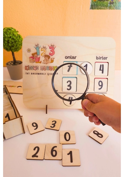 İlkokul Matematik + Eğitici Çıkarma İşlemi Ahşap Oyuncak Etkinlik Seti + Kolay Öğrenme Rakam Bultak
