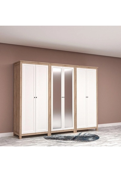 Midyum 6 Kapılı Gardrop Suntalam Siyah